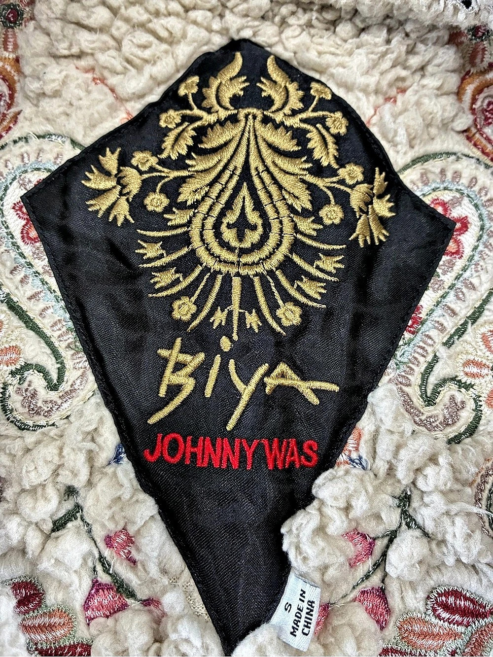 Johnny Was Biya Women's Sherpa Lined Embroidered Paisley Coat Gray Size S - Picture 2 of 16